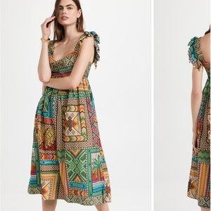 FARM Rio Banana Scarves Midi Dress XS